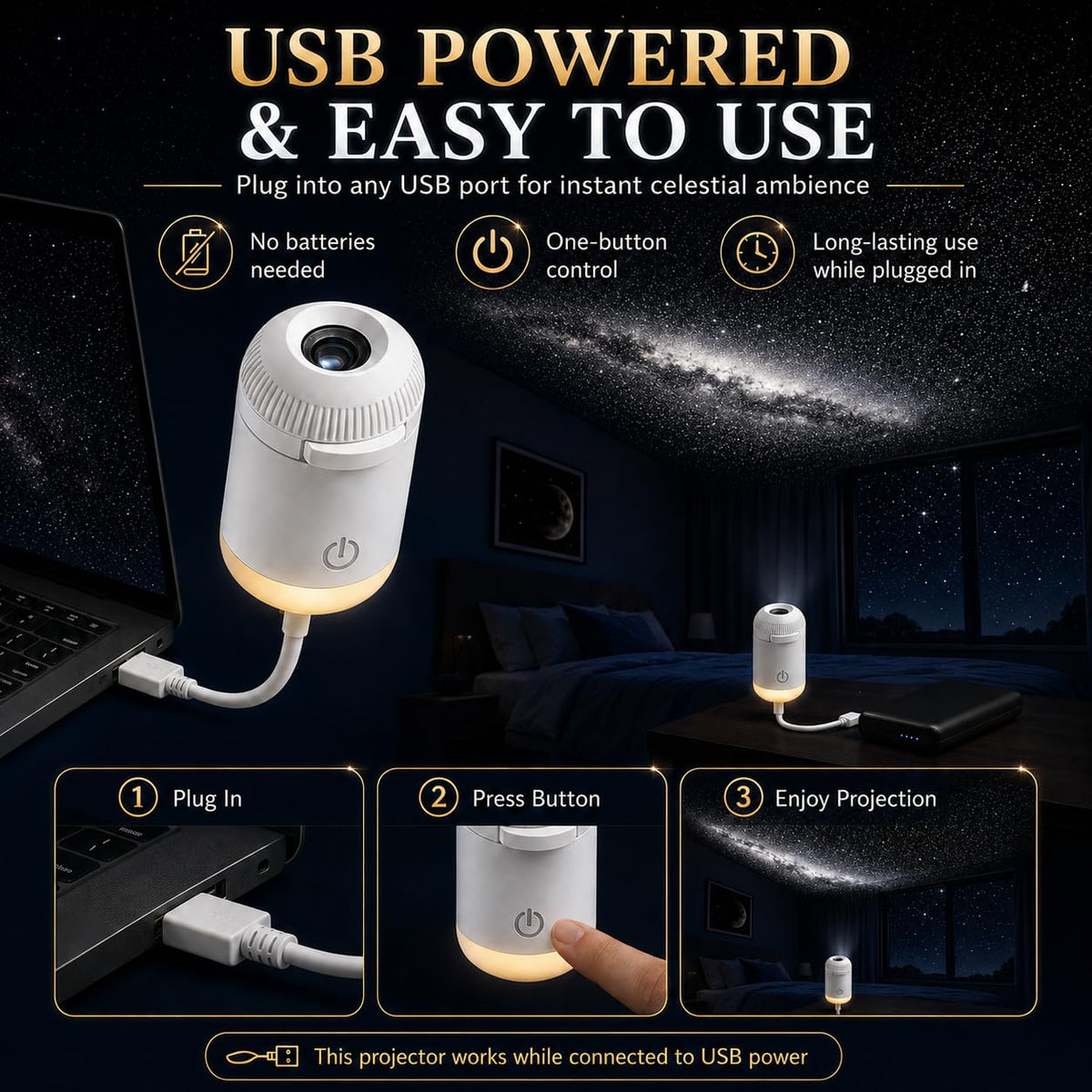 Mini Galaxy Projector – Turn Any Room Into a Starry Sky